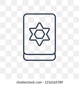 Jewish vector outline icon isolated on transparent background, high quality linear Jewish transparency concept can be used web and mobile