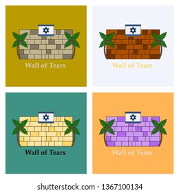 Jewish Wall of tears vector icon. Hebrew wall simple solid icon.