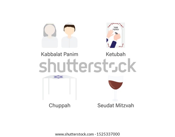 Jewish Wedding Plan Icons\
isolated