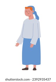 jewish woman illustration vector isolated