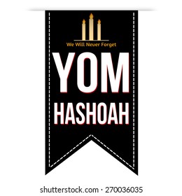 Jewish Yom HaShoah banner design over a white background, vector illustration