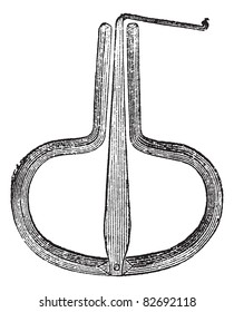 Jew's Harp, vintage engraved illustration. Trousset encyclopedia (1886 - 1891).