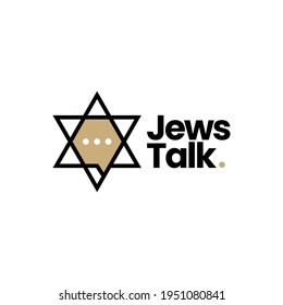 jews talk chat bubble social logo vector icon illustration