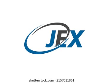 Letra JEX diseño creativo elegante del logo de swoosh