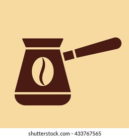 jezve turkish coffe pot brown icon
