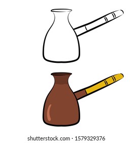 Jezve turkish coffe pot icon. Vector illustration