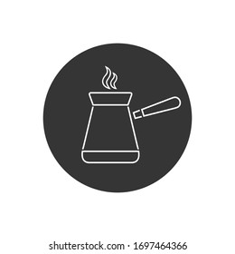 Jezve turkish coffe pot line icon. Vector