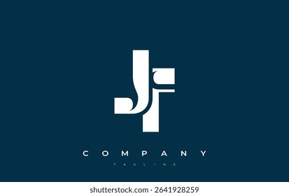 JF Abstract Geometric Logo Design. Modern and elegant logo design with simplistic typography elements, showcasing branding excellence.