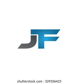 JF company linked letter logo blue