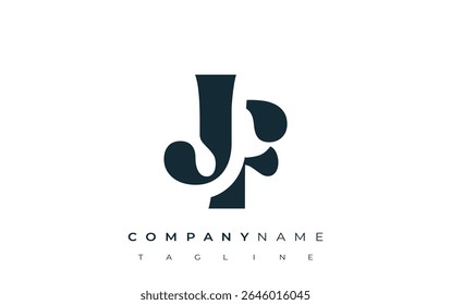 Diseño de logotipos de tipografía Abstractas creativa de JF. Logotipo elegante que combina tipografía atrevida y Formas creativas, ideal para soluciones de marca e identidad.
