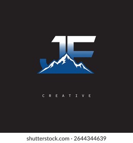 JF Creative Mountain Logo Bold Gradient Letter mark Branding Design for Business Outdoor Brands