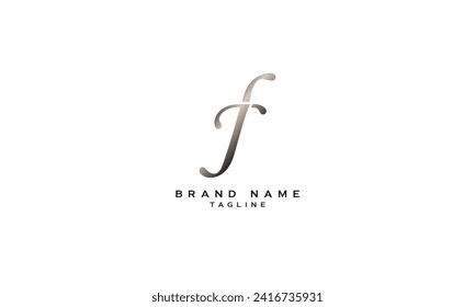 JF, FJ, Abstract initial monogram letter alphabet logo design