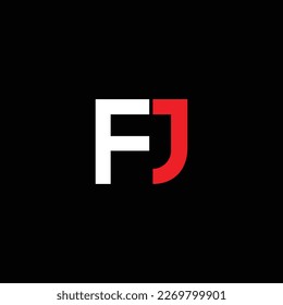 JF or FJ abstract outstanding professional business awesome artistic branding company different colors illustration logo