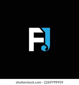 JF or FJ abstract outstanding professional business awesome artistic branding company different colors illustration logo