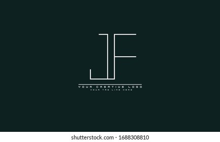 JF FJ abstract vector logo monogram template