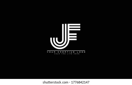 Plantilla de monograma de logotipo vectorial abstracto JF FJ