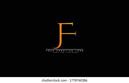 JF FJ abstract vector logo monogram template
