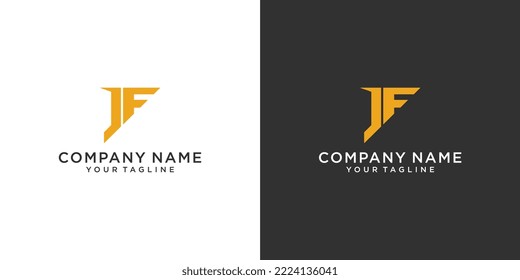 JF oder FJ Anfangsbuchstaben Logo-Design-Vektorgrafik auf schwarz-weißem Hintergrund.