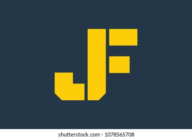 JF FJ letter initial based Logo design template