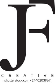 JF or FJ modern letter logo design