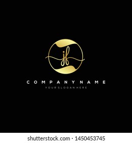 JF handwriting initial logo template vector.
