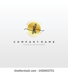 JF handwriting initial logo template vector.