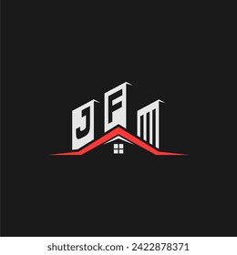 Vector de diseño del logotipo de la casa de la construcción inicial de JF