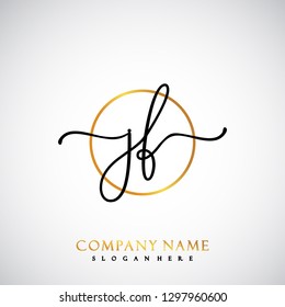 JF Initial Handwriting logo template vector