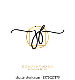 JF Initial handwriting logo template