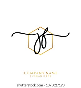 JF Initial handwriting logo template