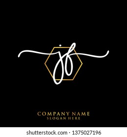 JF Initial handwriting logo template