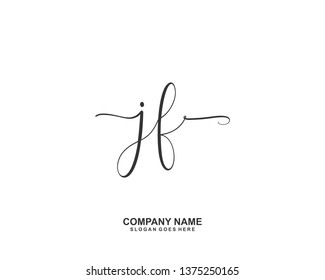 JF Initial Handwriting Logo Vector