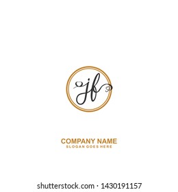 JF Initial handwriting logo vector
