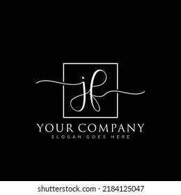 JF Initial handwriting minimalist logo vector
