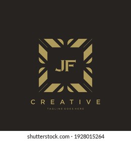 JF Letra inicial ornamento de lujo monograma modelo vector de plantilla.