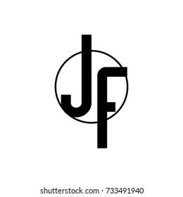 JF Initial Letter on Circle Background Logo Vector