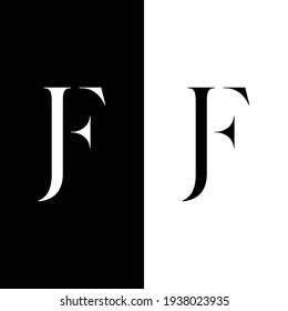 JF, Initial letter unique and creative logo