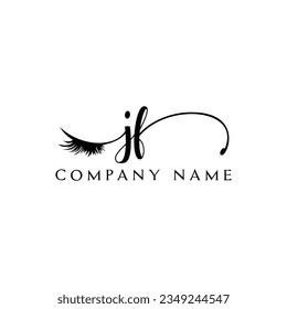JF initial Logo lash logo eyelash vector modern