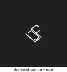 JF Initial Logo letters with rotate squere template