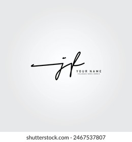 JF Initial Logo in Signature Style for Photography and Fashion Business - Hand Drawn Signature Logo Vector