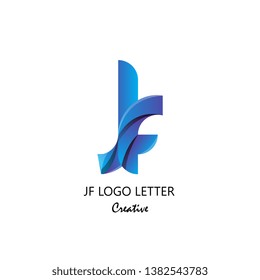 jf j f circle lowercase design of alphabet letter combination with infinity suitable as logo for a company or corporate business template design - Vector
