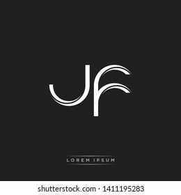 jf j f logo. Initial Letter Split Lowercase Design Template 