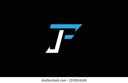 Monograma del logotipo de las letras abstractas JF, JTF 