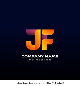JF Letter initial Logo Vector With colorful, logo for media business