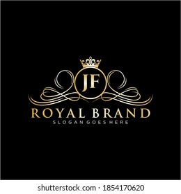 JF Letter Initial Luxurious Brand Logo Template.