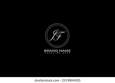 JF letter logo creative design. JF unique design. JF letter logo design on black background