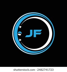 JF letter logo design with a circle shape JF Logo design. JF letter logo creative design. JF unique design.