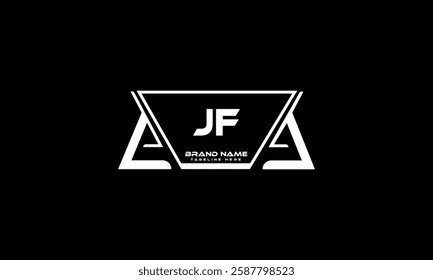JF letter logo design on black background. JF creative initials letter logo concept. JF unique design.