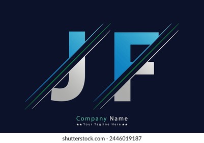 Plantilla de Vector con diseño de logotipo JF Letter.