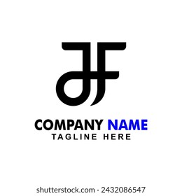 Diseño del logotipo de la letra de JF para su signo de negocio